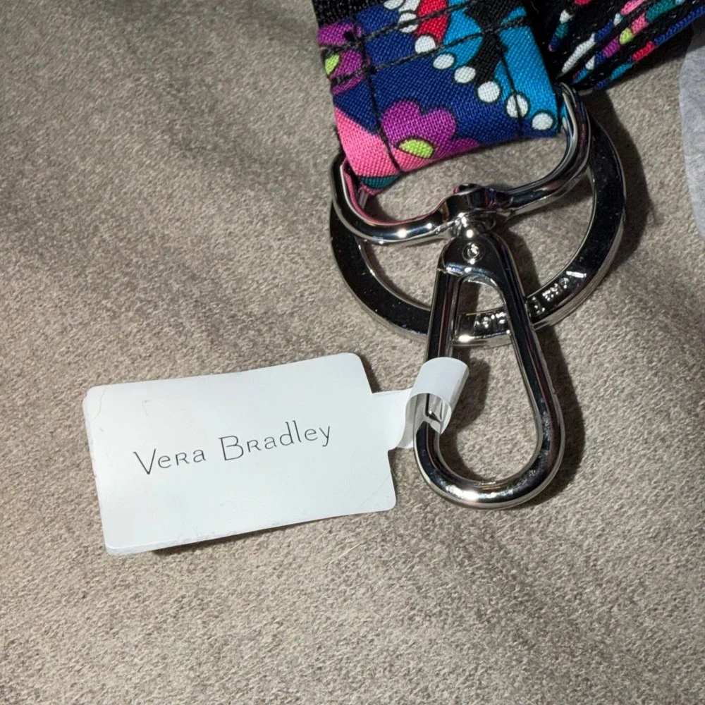Vera Bradley Wide Lanyard Haymarket Paisley Floral ID Key Holder 28181-R88 NEW